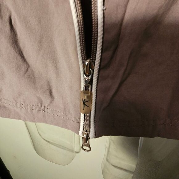 Danskin 2 Way Zippered Taupe Gray Light Jacket Womens Size M - Picture 9 of 9